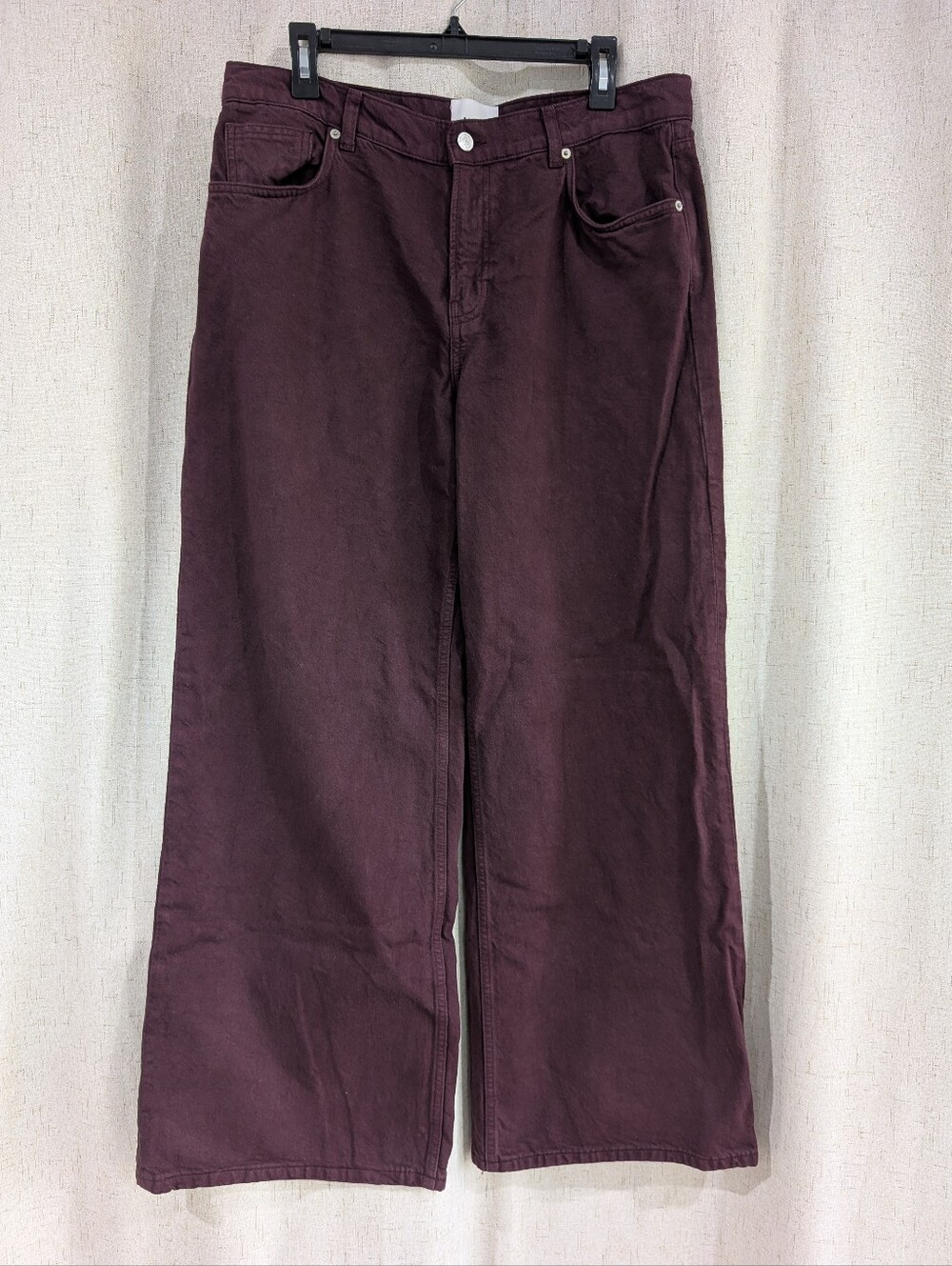 Reformation Carly Low Rise Slouchy Wide Leg Jeans Blackberry Size 31